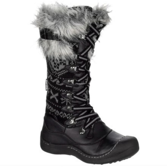 NEW Muk Luk Gwen Snowboots Rubber Tread Lace Up Style Spring Boots Tall Winter - Picture 1 of 15